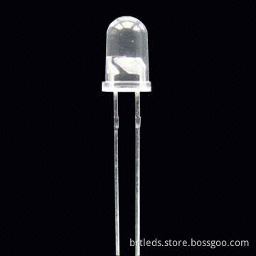 5mm Round LED Diode with Yellow Emitted Color, Water Clear Lens and 589nm Wavelength